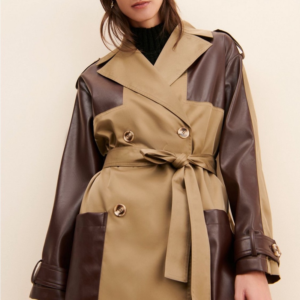 Chic Two-Tone Trench Coat